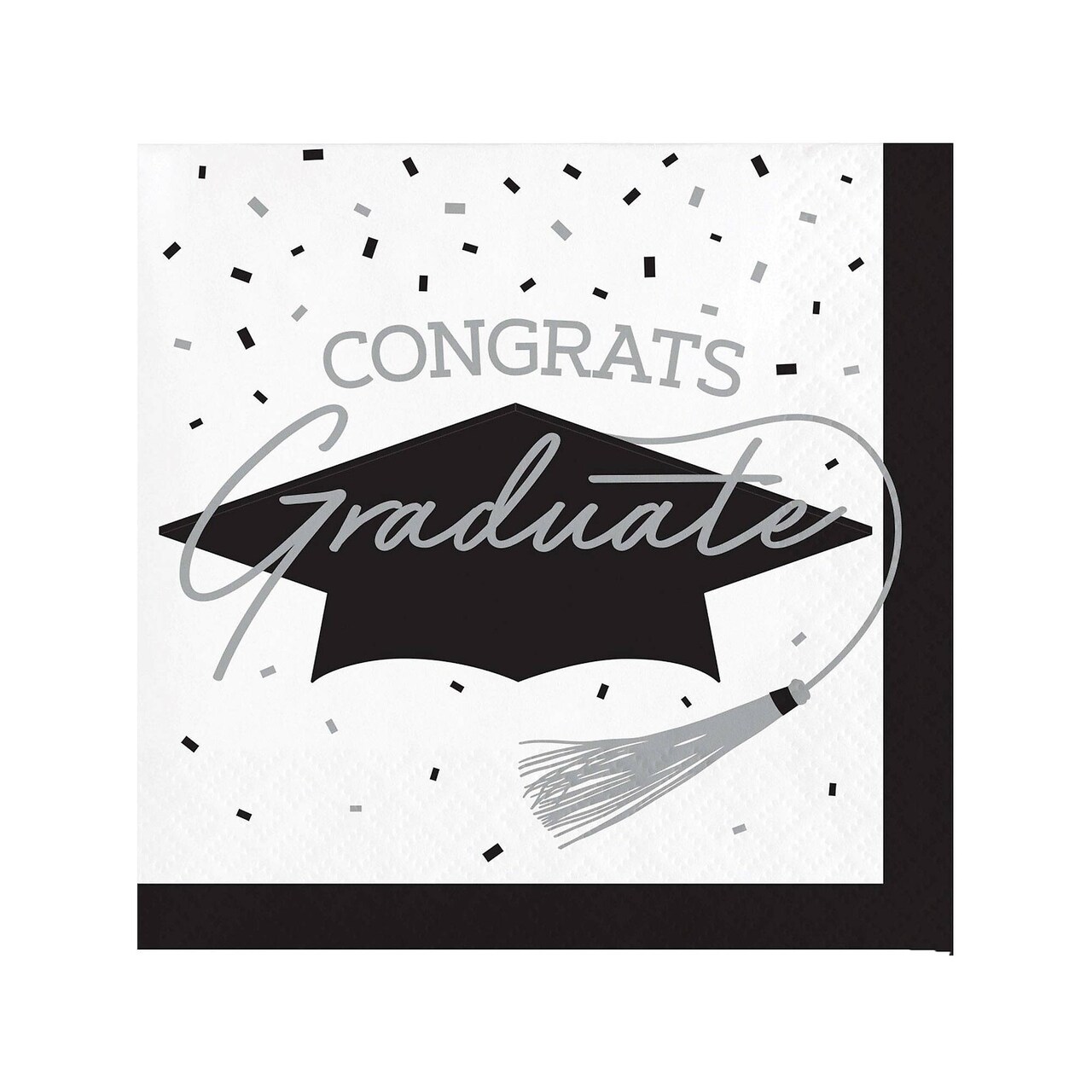 Creative Converting School Spirit White Graduation Beverage Napkins 108 Count